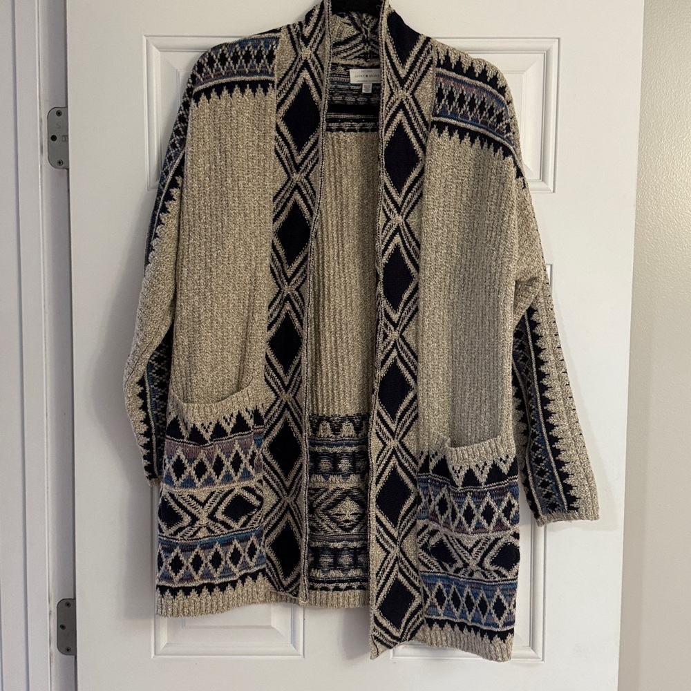 Lucky Brand Striped Knit Cardigan